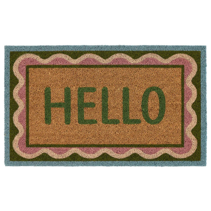 Coir Hello Scallop Door Mat
