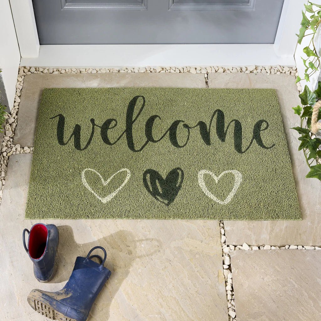 Coir Welcome Door Mat, Sage