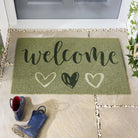 Coir Welcome Door Mat, Sage