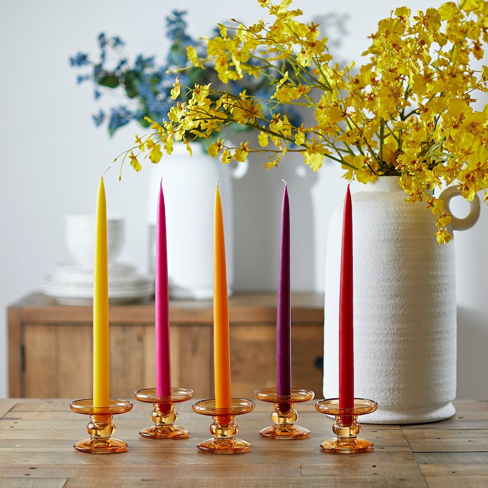 Colourful 35cm Taper Candles - 4 per gift box Winter Red,Cerise,Cobolt Blue,Turquoise,Lavender,Mint Green,Lime,Light Green,Rust,Yellow,Forest Green,Heather