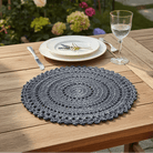 Crochet Placemat Ink Blue,Natural,Olive