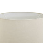 Darcy Antique White Squat Table Lamp With Linen Shade