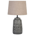 Dark Grey Crackle Glaze Table Lamp with Shade