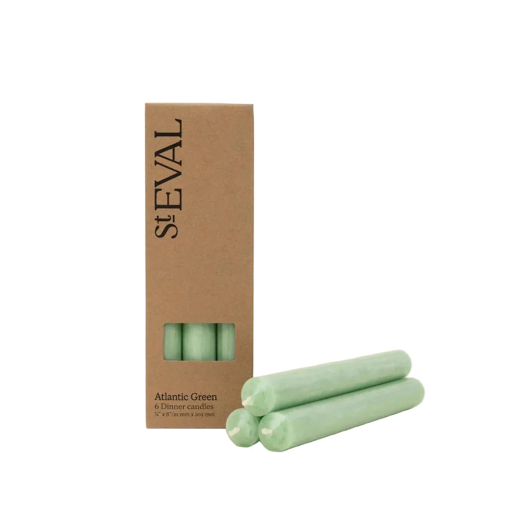 Dinner Candles, Pack of 6, Atlantic Green
