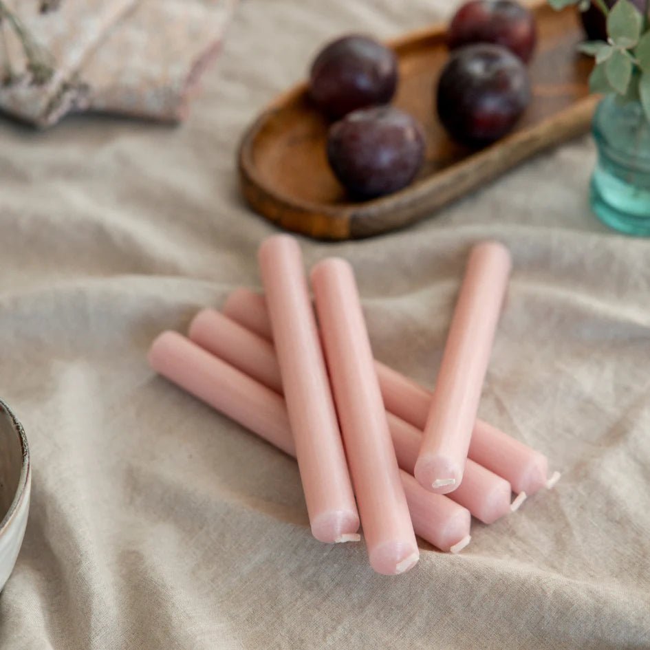 Dinner Candles, Pack of 6, Rose Quartz