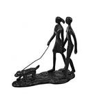 Dog Walking Couple Sculpture