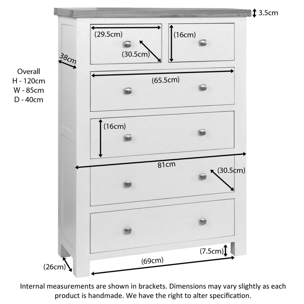 Dorset 2 Over 4 Chest White,Moon Grey,Ivory