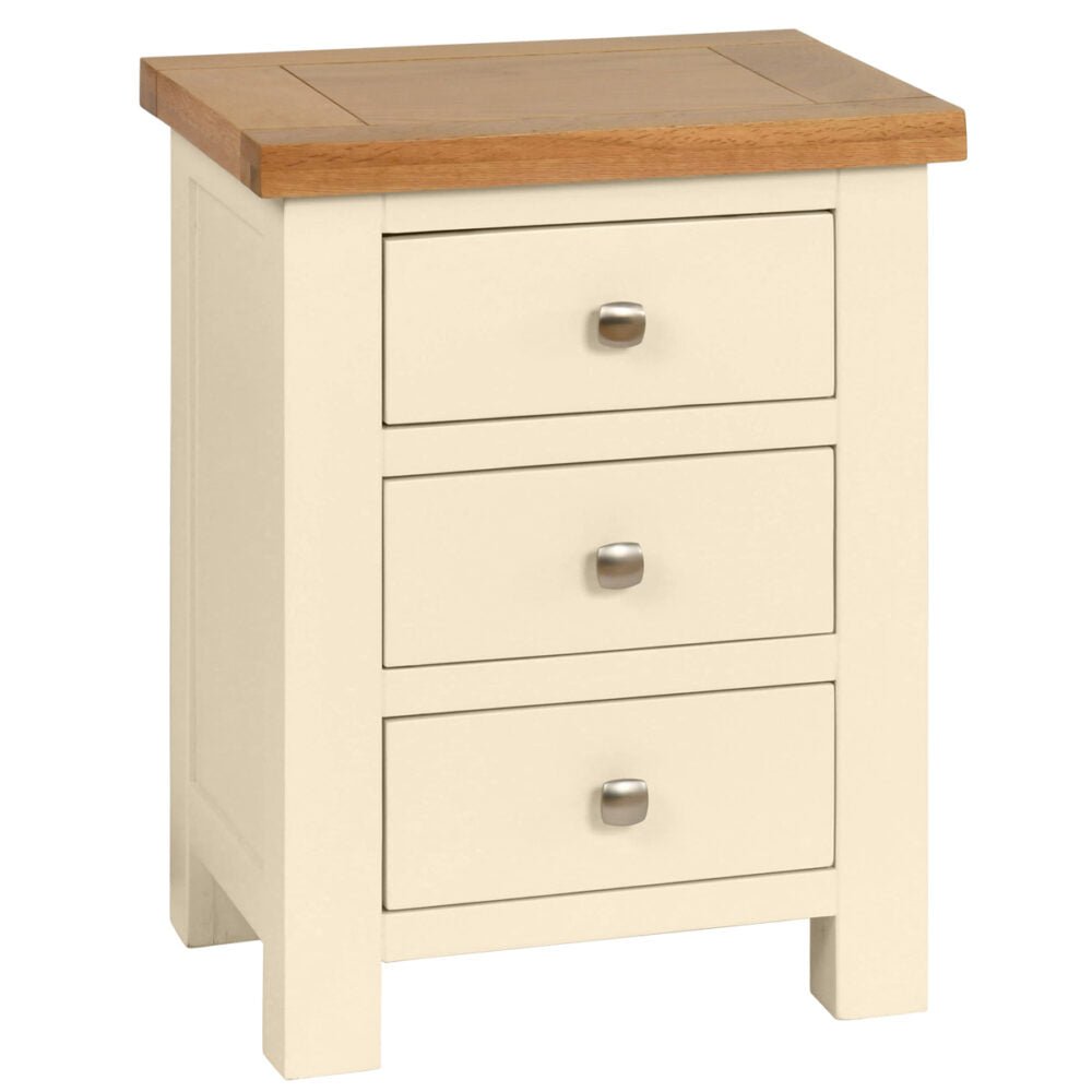 Dorset 3 Drawer Bedside Ivory