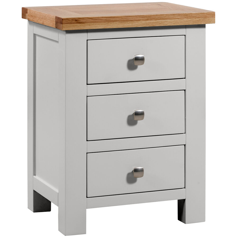 Dorset 3 Drawer Bedside Moon Grey