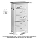 Dorset 5 Drawer Tall Chest Ivory,White,Moon Grey