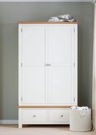 Dorset Double 2 Drawer Wardrobe White,Ivory,Moon Grey