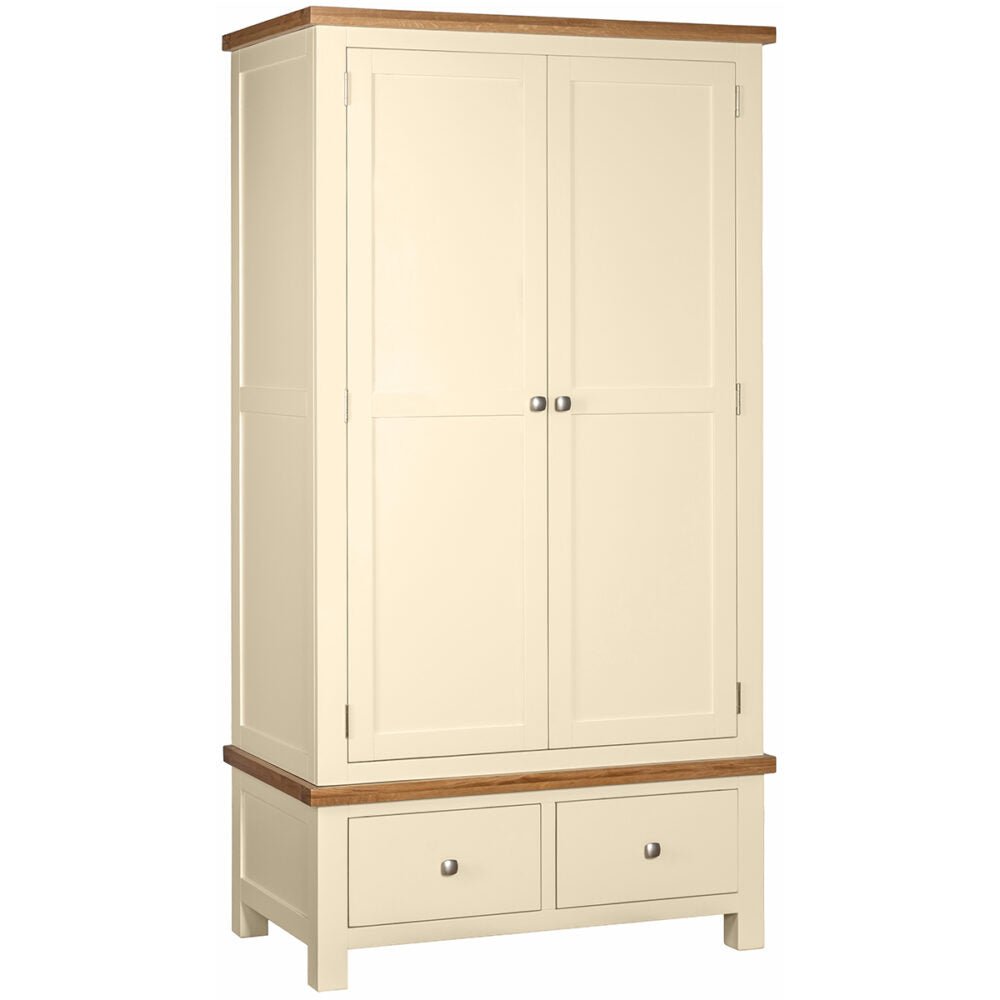 Dorset Double 2 Drawer Wardrobe Ivory