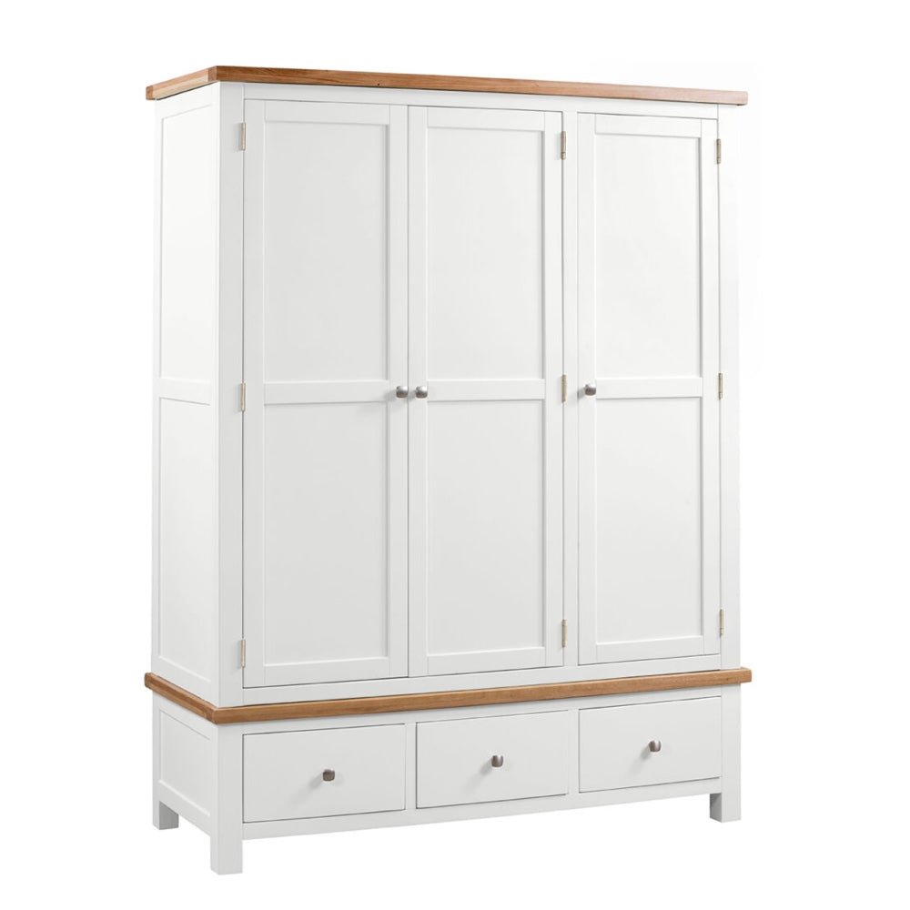 Dorset Triple 3 Drawer Wardrobe White
