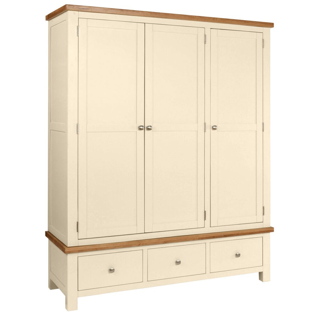 Dorset Triple 3 Drawer Wardrobe Ivory