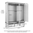 Dorset Triple 3 Drawer Wardrobe White,Ivory,Moon Grey