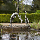 Drinking Heron Metal Sculpture