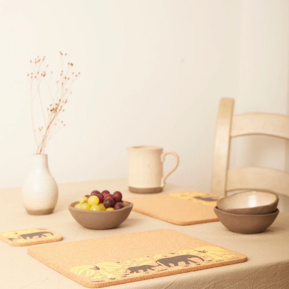 Elephant & Bananas Cork Placemats