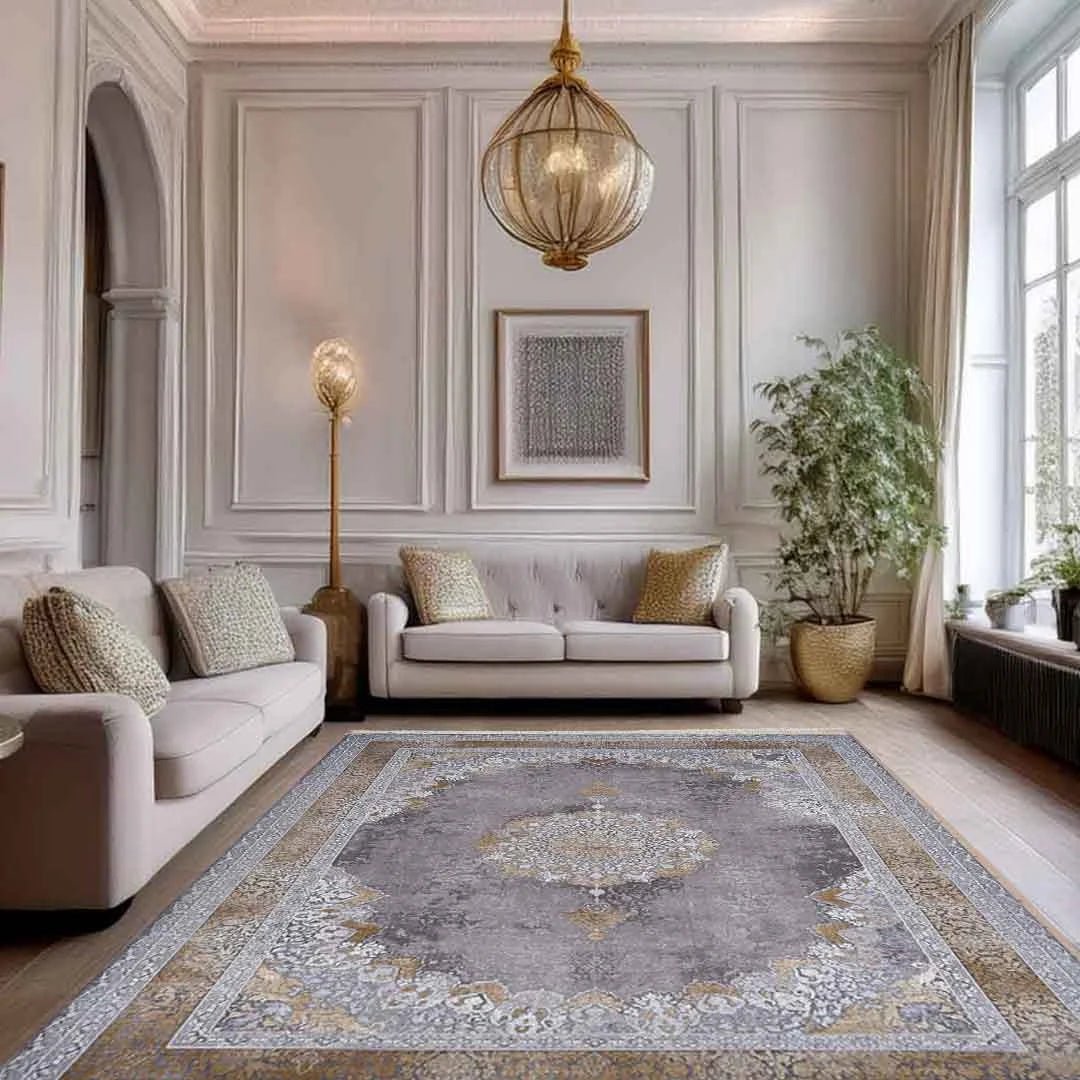Emerald and Gold Persian Rug 120 x 170cm,80 x 300cm,150 x 230cm,200 x 300cm,250 x 350cm,300 x 400cm