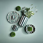 Espresso Striped Cups, Gentle Green