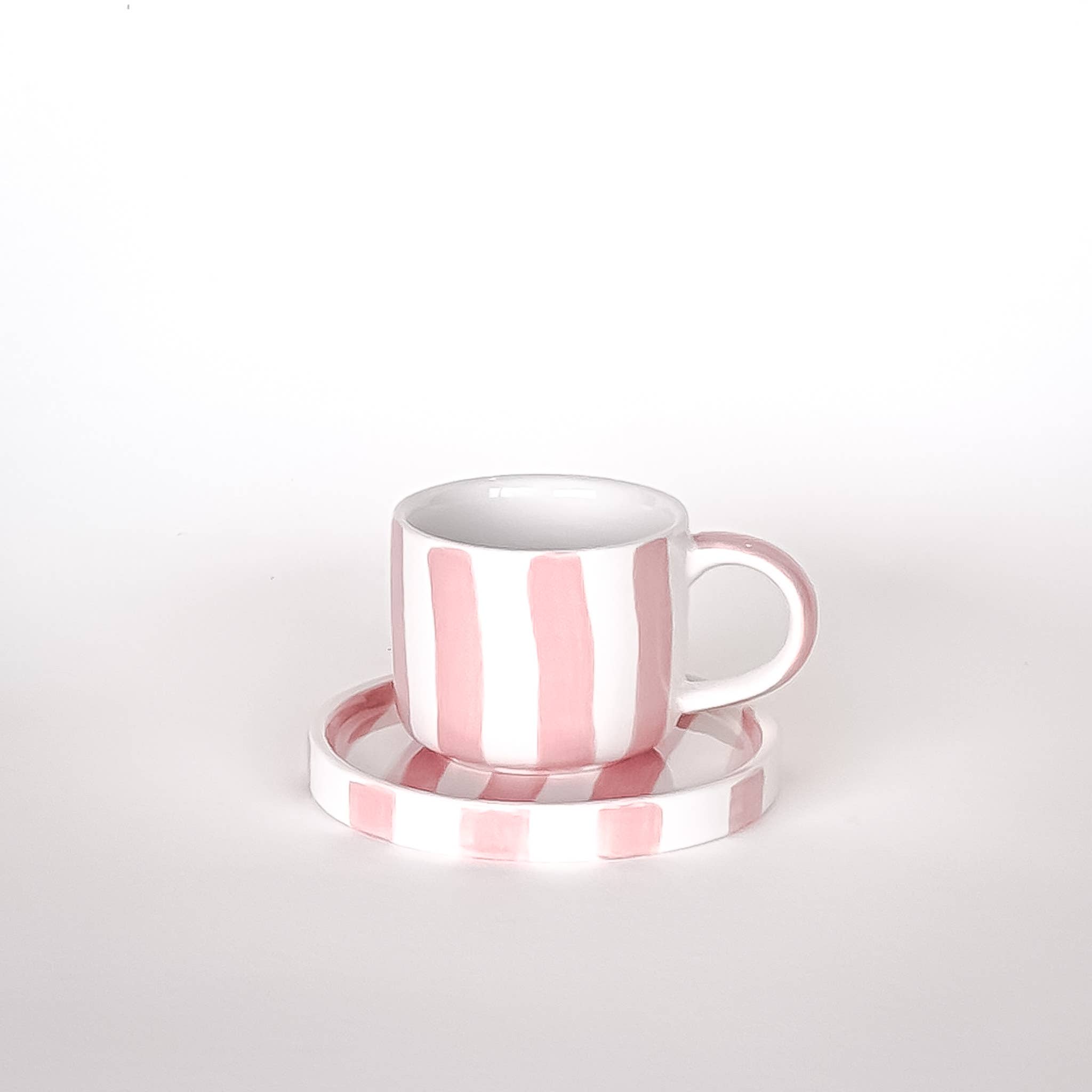Espresso Striped Cups, Incanto Rose