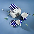 Espresso Striped Cups, Mare Blue