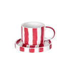 Espresso Striped Cups, Tramonto Red
