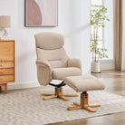 Eve Reclining Swivel Chair Seashell Fabric