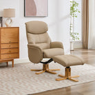 Eve Reclining Swivel Chair Mushroom Leather/Match
