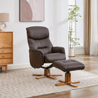 Eve Reclining Swivel Chair Russet Leather/Match