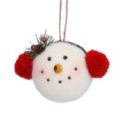Fabric Snowman Head Bauble, Assorted - Angela Reed - Christmas Decorations
