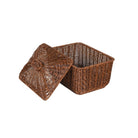 Faux Rattan Lidded Basket