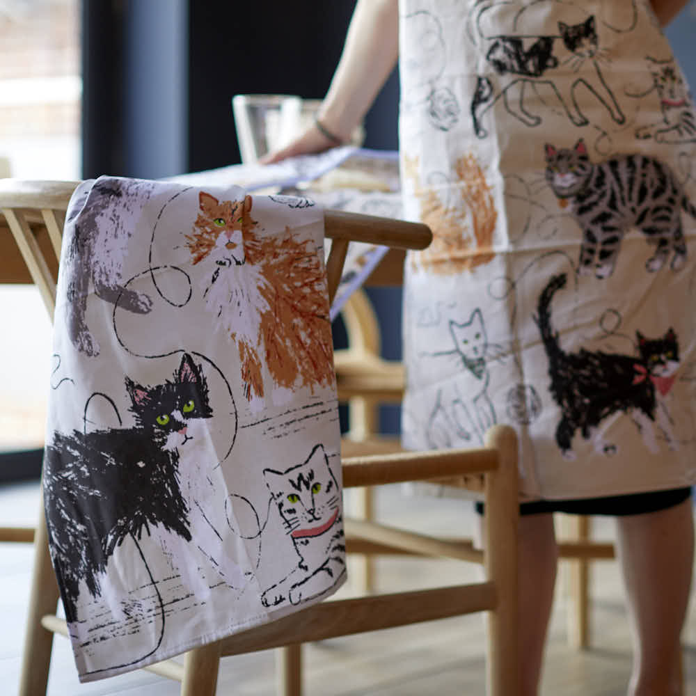 Feline Friends Tea Towel - Angela Reed -