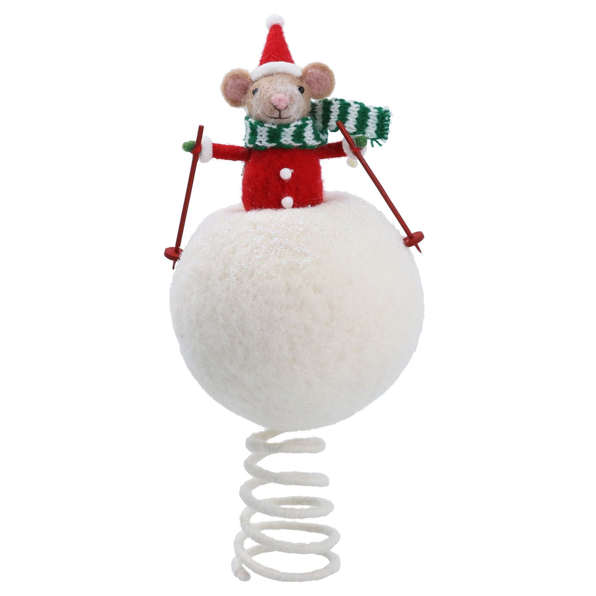 Felt Skiing Mouse Tree Topper - Angela Reed - Christmas Decorations