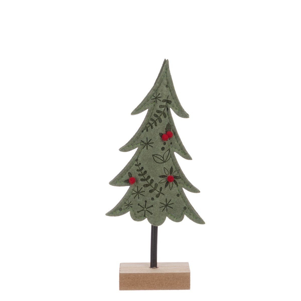 Felt Tree On Wooden Base, Small - Angela Reed - Christmas Decorations