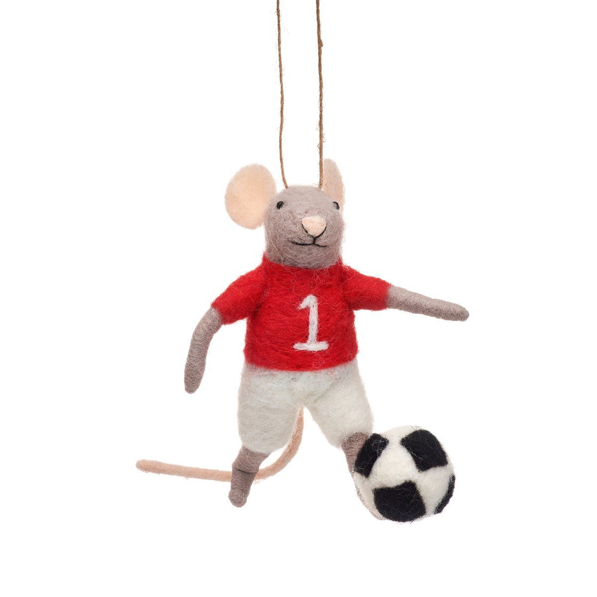 Football Mouse Felt Hanging Decoration - Angela Reed - Christmas Decorations
