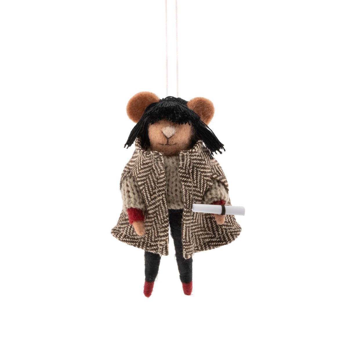 Fringed Mouse Felt Decoration - Angela Reed - Christmas Decorations