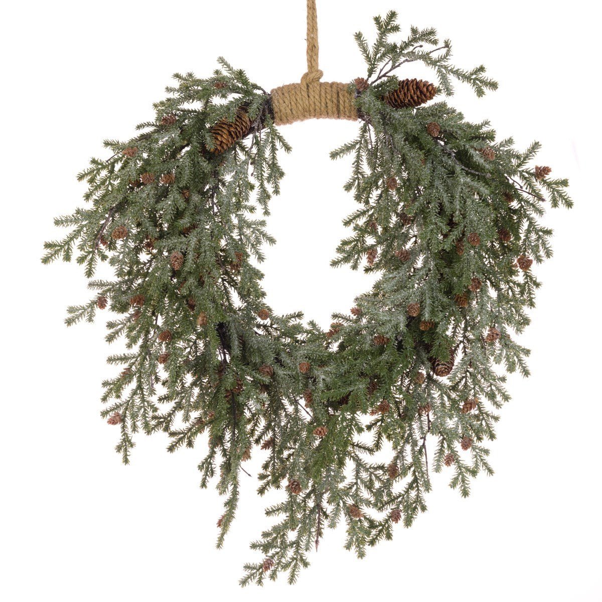 Frosted Teardrop Jute Wreath - Angela Reed - Christmas Decorations