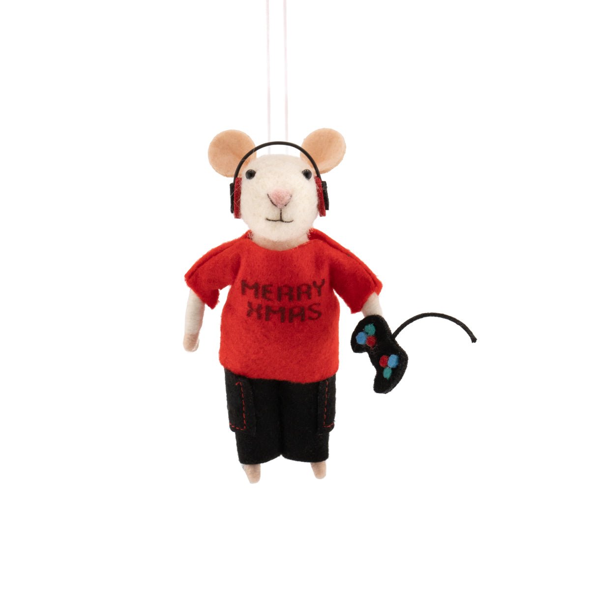 Gamer Mouse Felt Decoration - Angela Reed - Christmas Decorations