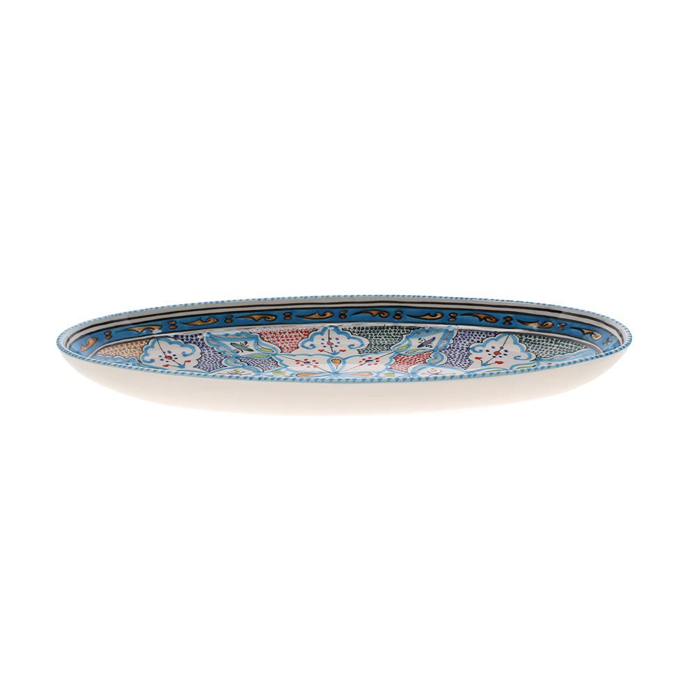 Giant Hand Made Oval Dish, Aquamarine