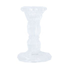 Glass 10cm Candlestick Clear - Angela Reed - Christmas Decorations