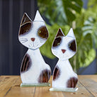 Glass Black and White Cat, Large