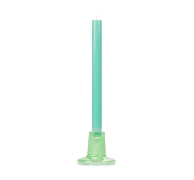 Glass Candleholder Pearl White,Old Rose,Malachite Green,Mineral Blue