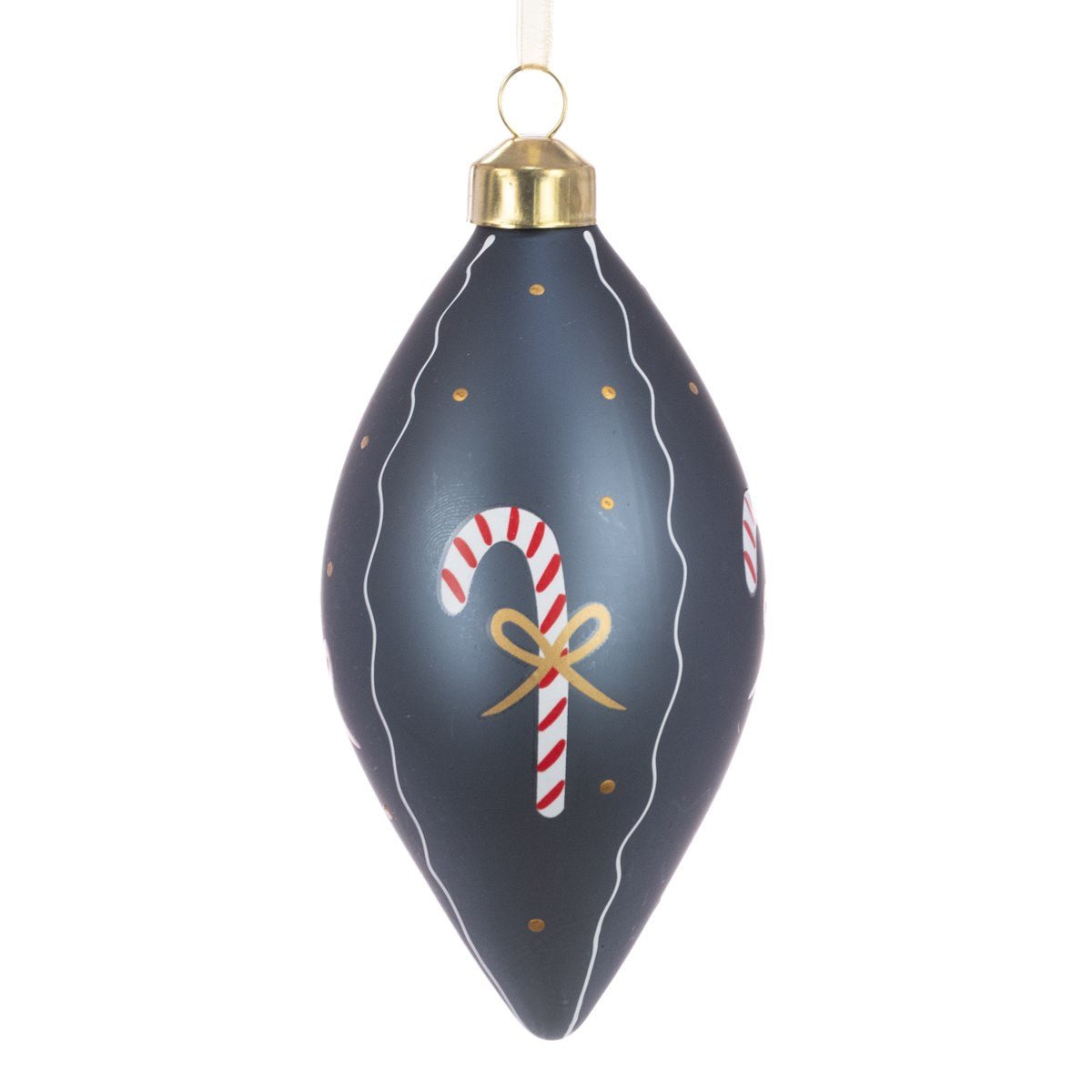 Glass Candy Cane Finial 12cm - Angela Reed - Christmas Decorations