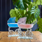 Glass Classic Pram, Blue