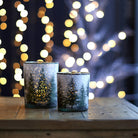 Glass Snowy Forest Tealight Holder, Small