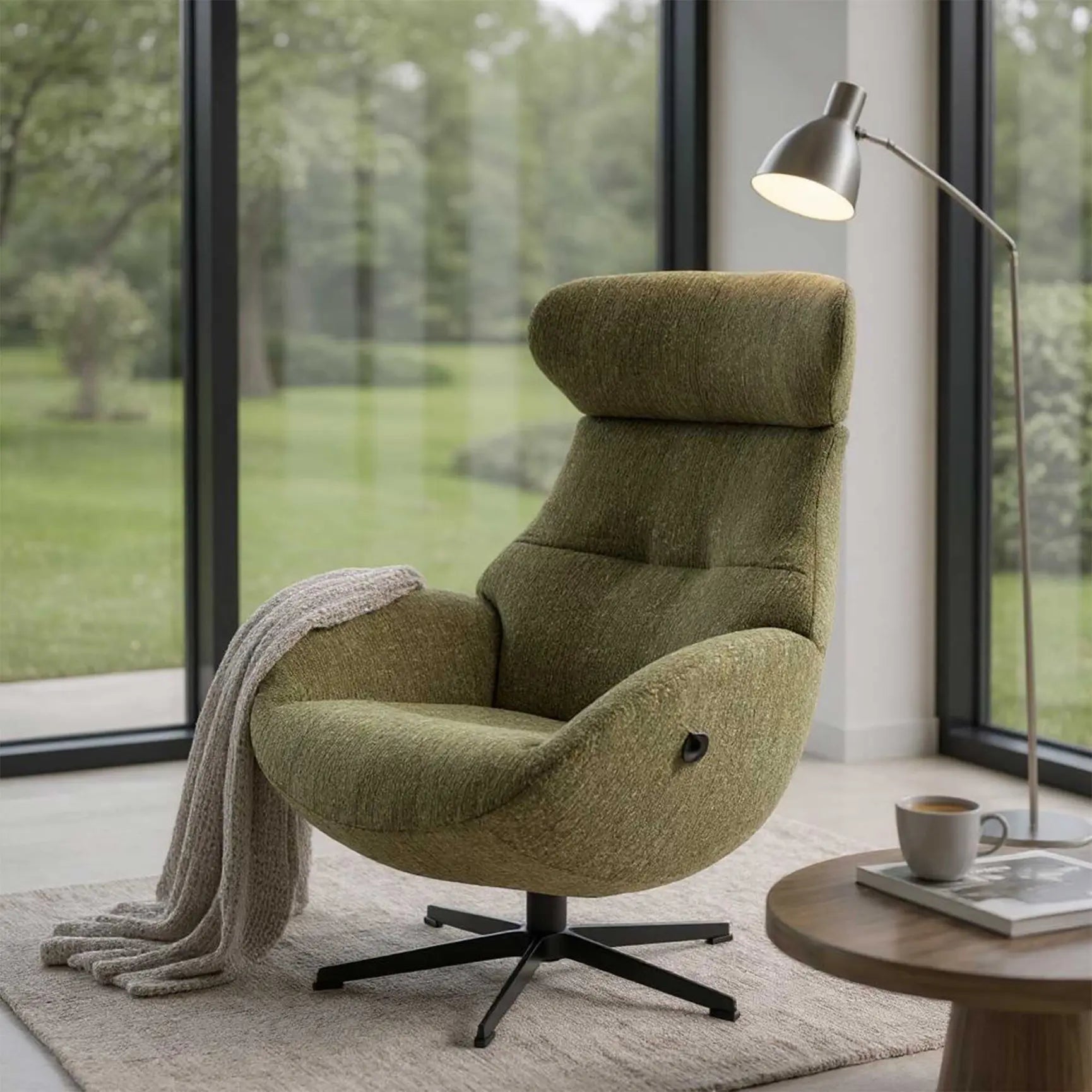 Globe Fabric Swivel Recliner Chair Makalu Forest - Fabric / Aluminium,Makalu Forest - Fabric / Black,Paris Bronze - Fabric / Aluminium,Paris Bronze - Fabric / Black,Evita Petrol - Fabric / Aluminium,Evita Petrol - Fabric / Black,Gianni Sand - Fabric / Aluminium,Gianni Sand - Fabric / Black,Makalu Beige - Fabric / Aluminium,Makalu Beige - Fabric / Black,Makalu Blush - Fabric / Aluminium,Makalu Blush - Fabric / Black