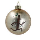 Gold Stick Man Glass Bauble