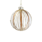 Gold Stripe Glass Bauble - Angela Reed - Christmas Decorations