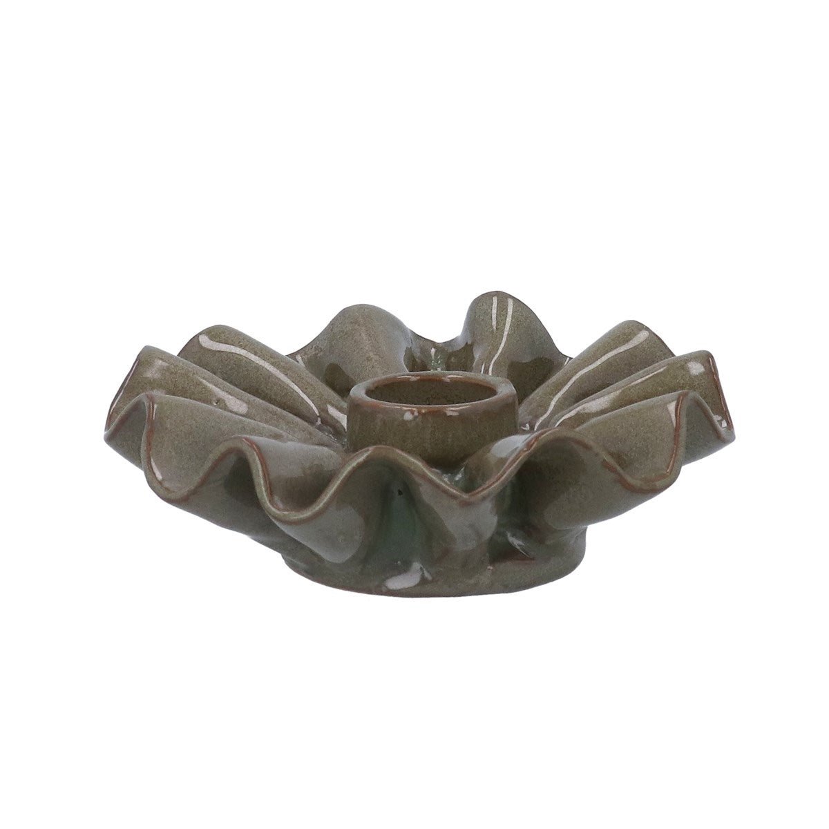 Green Frill Candlestick