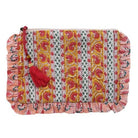 Green, Lemon and Pink Mixed Fabric Quilted Make Up Bag